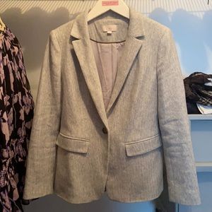 Loft Petities 6p grey elbow patch blazer